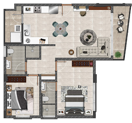 Ava – Master Plan 2 Bedroom Plus